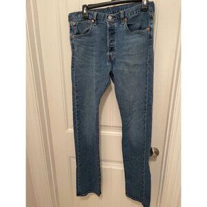 Levi's 501 Slim Fit Jeans W32 L34‎ Button Fly Medium Wash Denim Men's